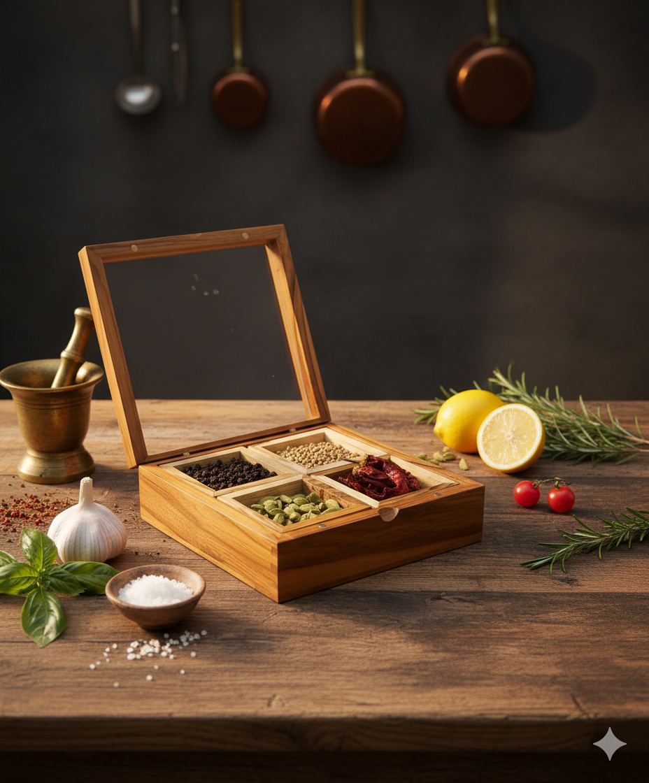 Wooden Spice Box